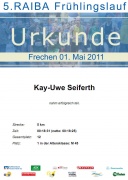 Urkunde Frechener Frühlingslauf 2011