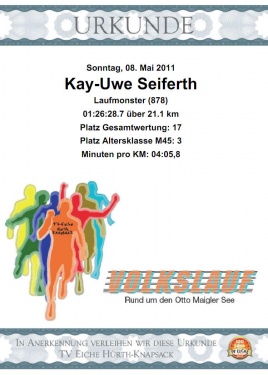 Urkunde Otto Maigler See 2011