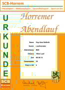 Urkunde Horremer Abendlauf