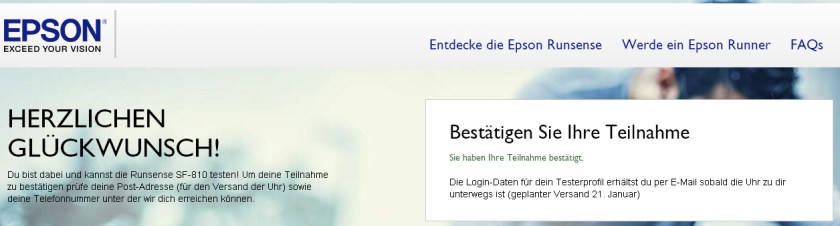 Teilnahme Epson Test