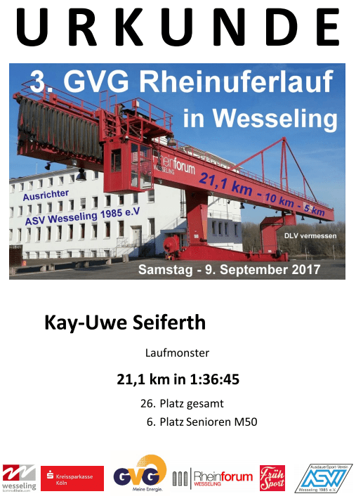 Urkunde Wesseling HM